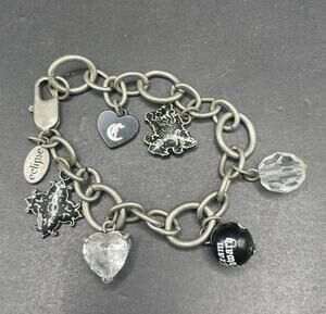 Vintage Twilight Saga: Eclipse Team Edward Silver Tone Charm Bracelet